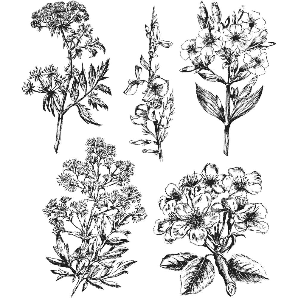 Tim Holtz Cling Stamps - Illustrated Garden