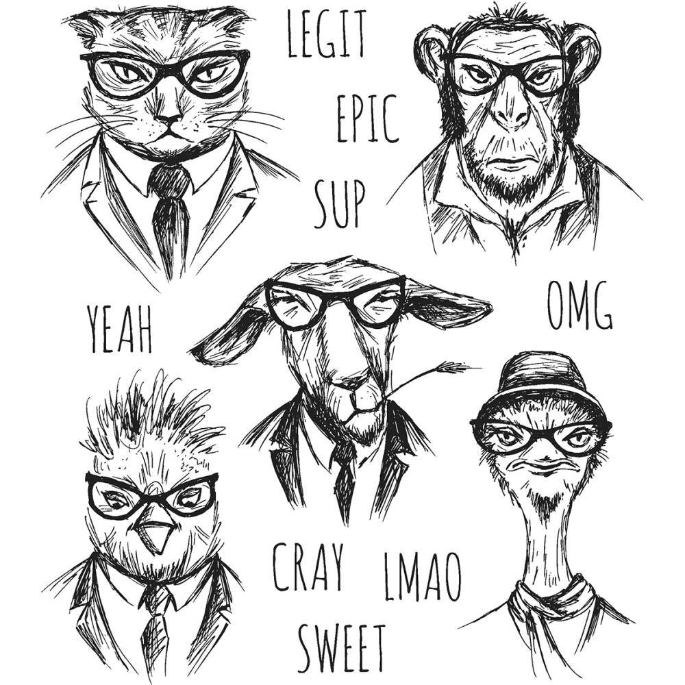 Tim Holtz Cling Stamps - Hipster