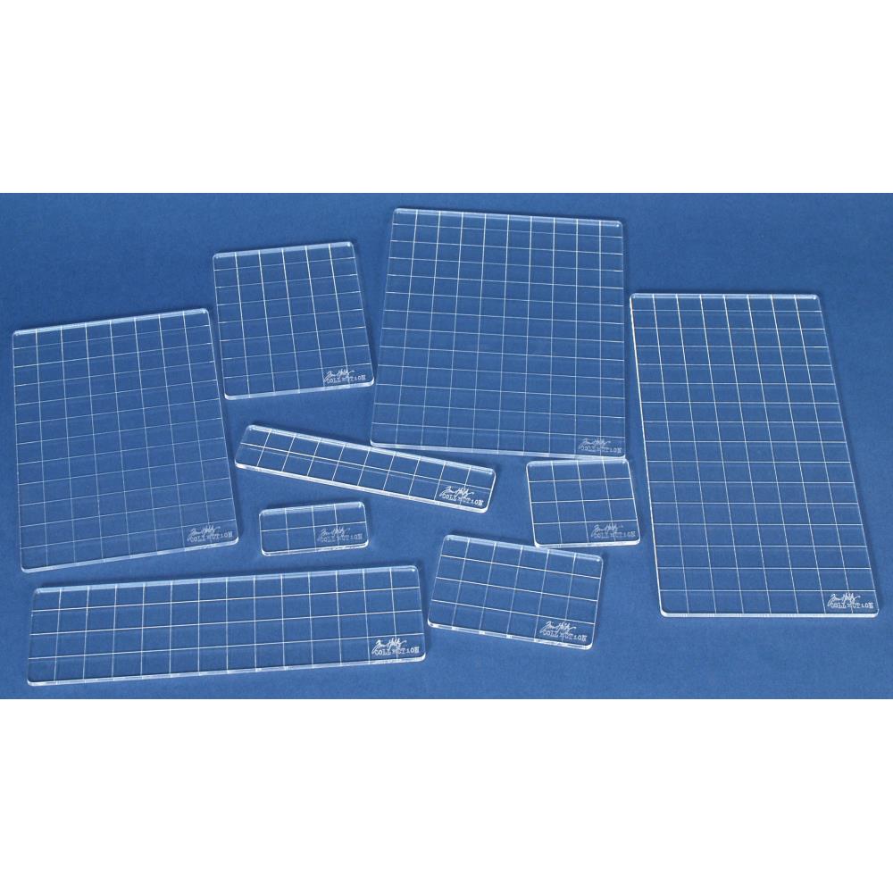 Tim Holtz Acrylic Stamping Grid Blocks 9 Pcs
