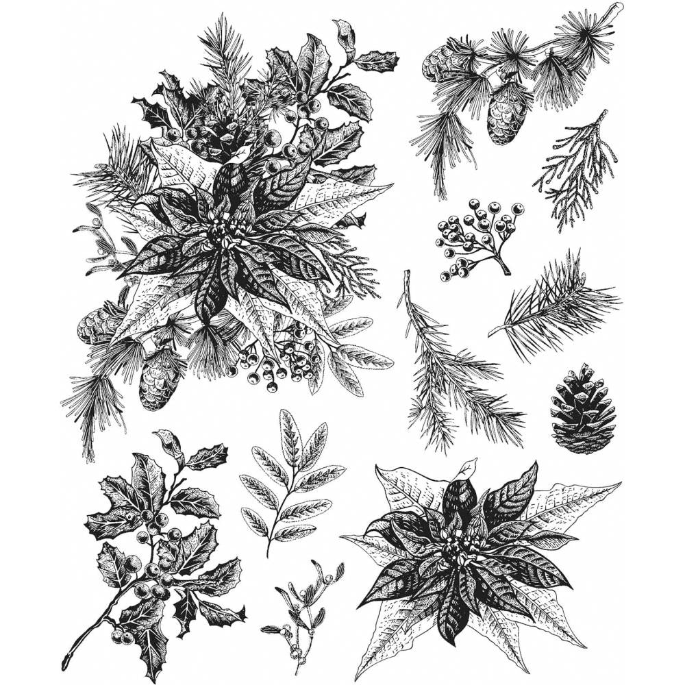 Tim Holtz Cling Stamps - Yuletide Gatherings