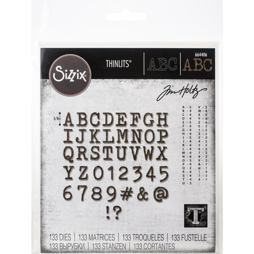 Sizzix Thinlits Dies By Tim Holtz - Alphanumeric Tiny Type Upper