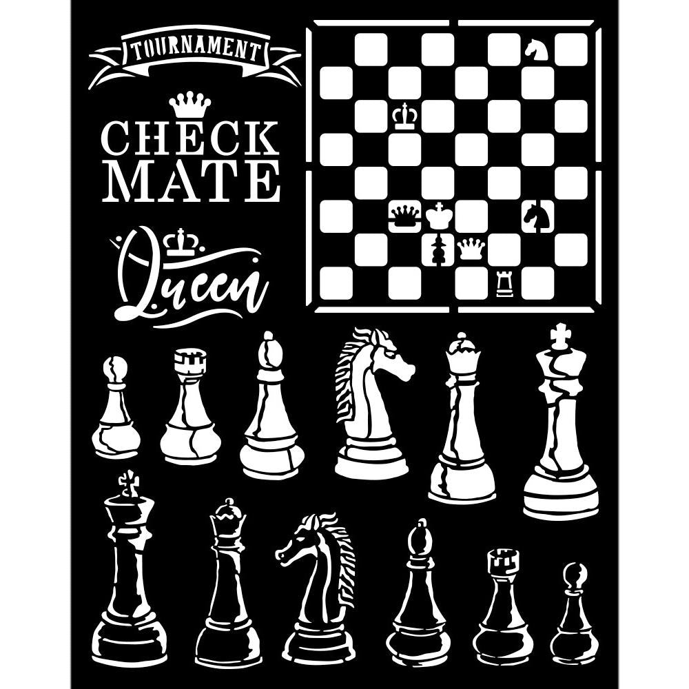 Stamperia Stencil - Alice Check Mate