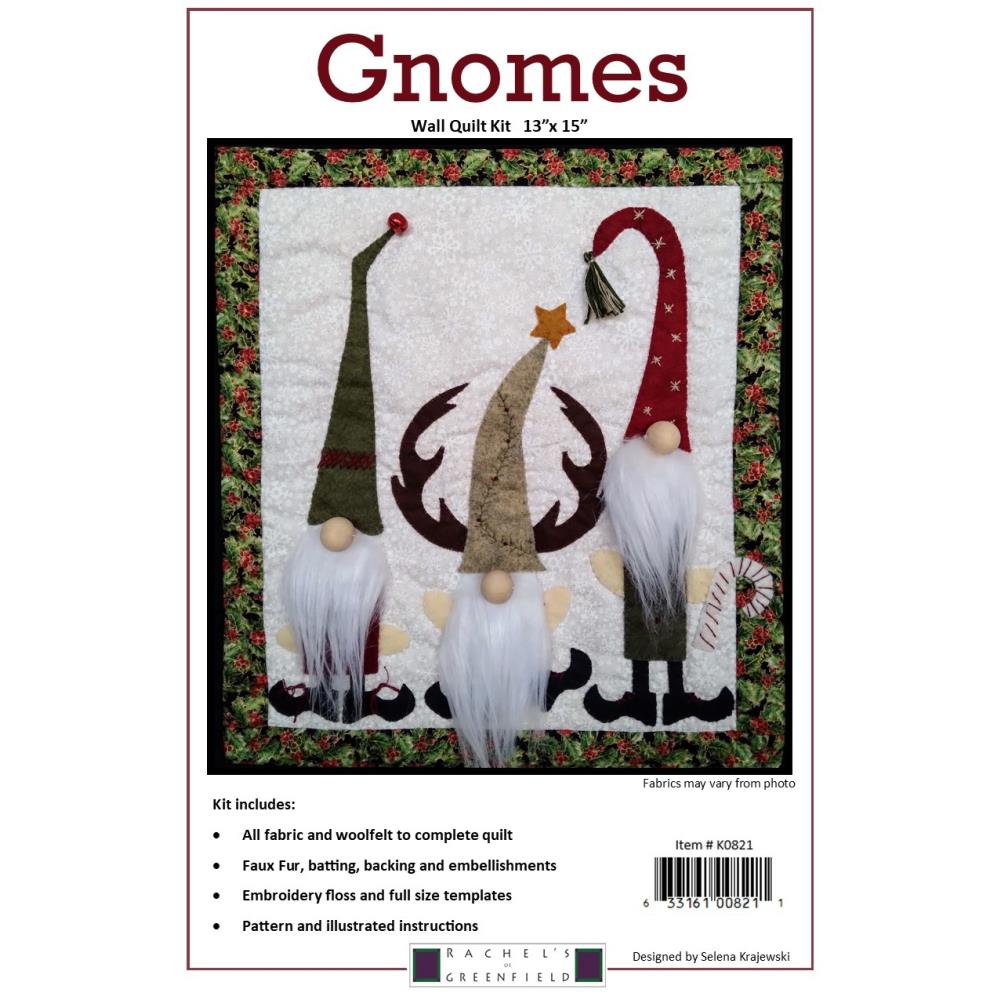 Rachel's Of Greenfield Wall Quilt Kit 13X15 - Gnomes