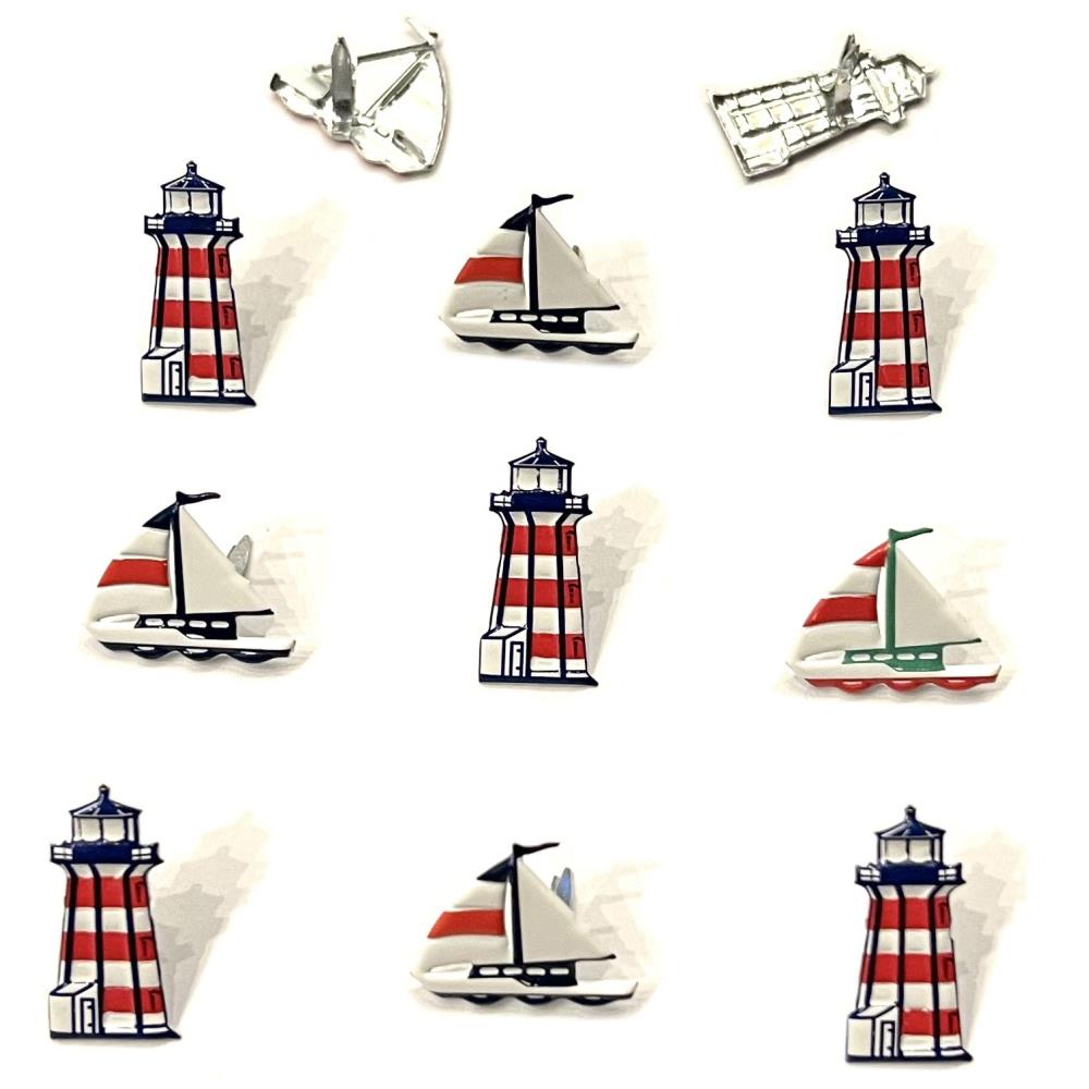 Eyelet Outlet Shape Brads - Boat & Lighthouse