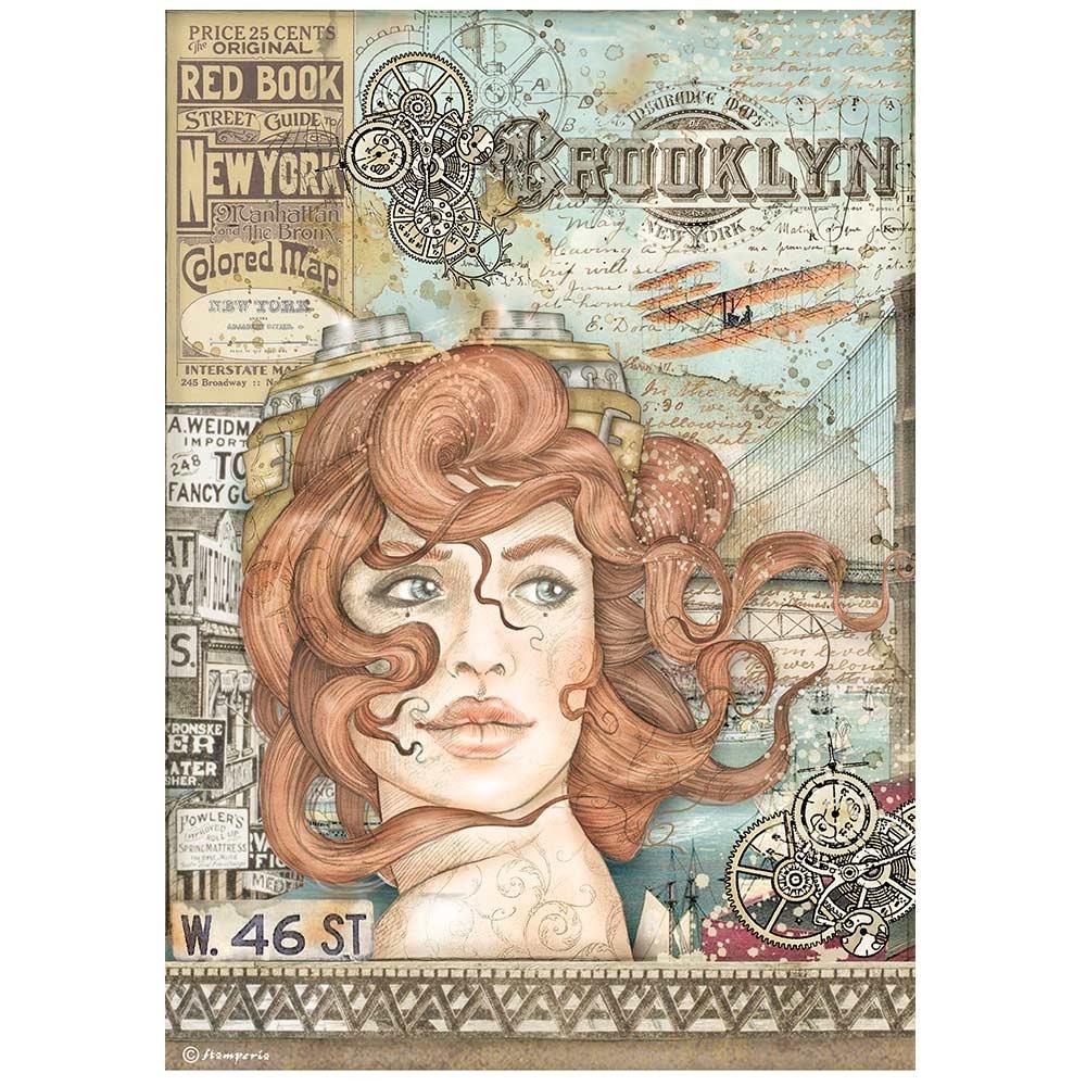 Stamperia Rice Paper Sheet A4 - Sir Vagabond Aviator, Lady