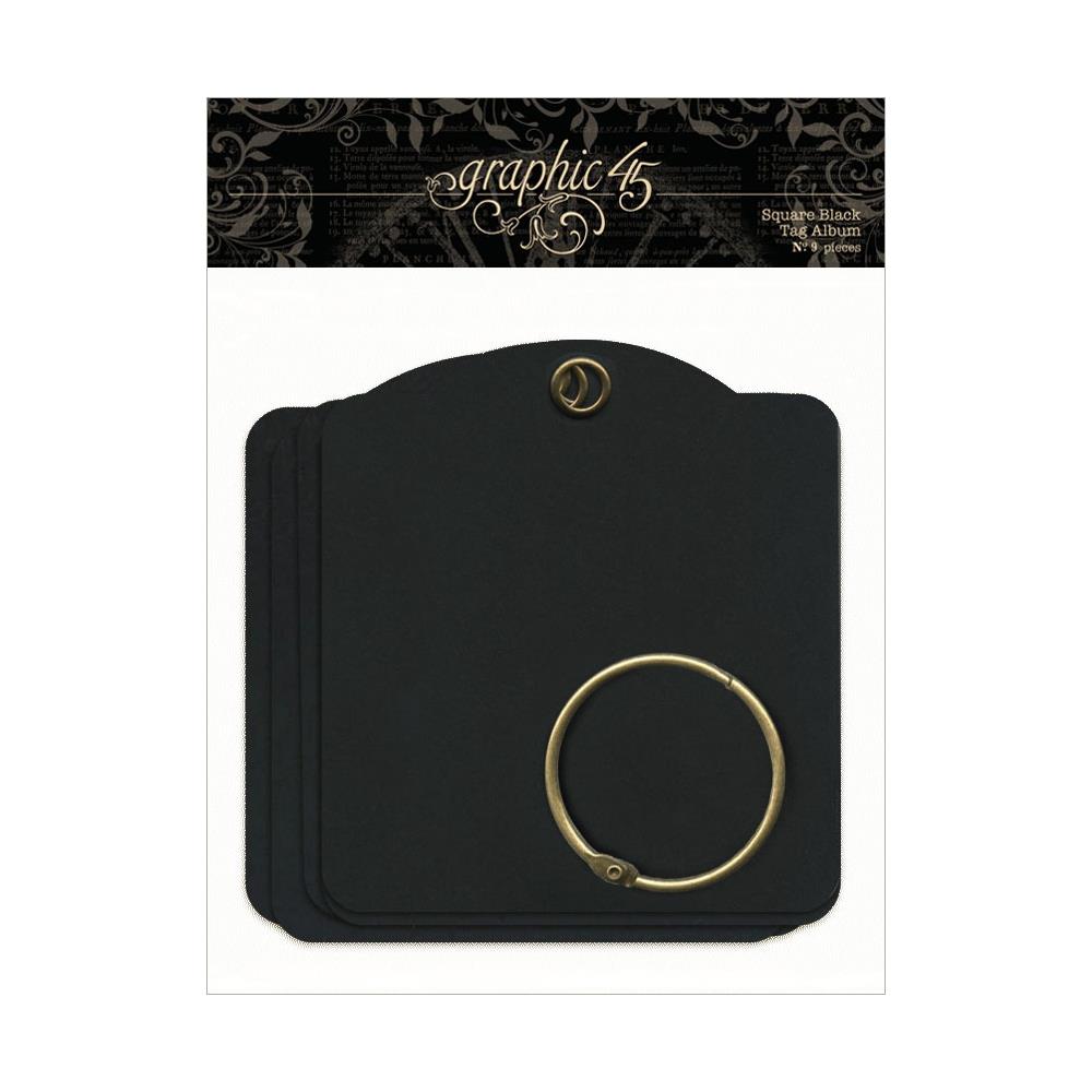 Graphic 45 Staples Square Tag Album - Black