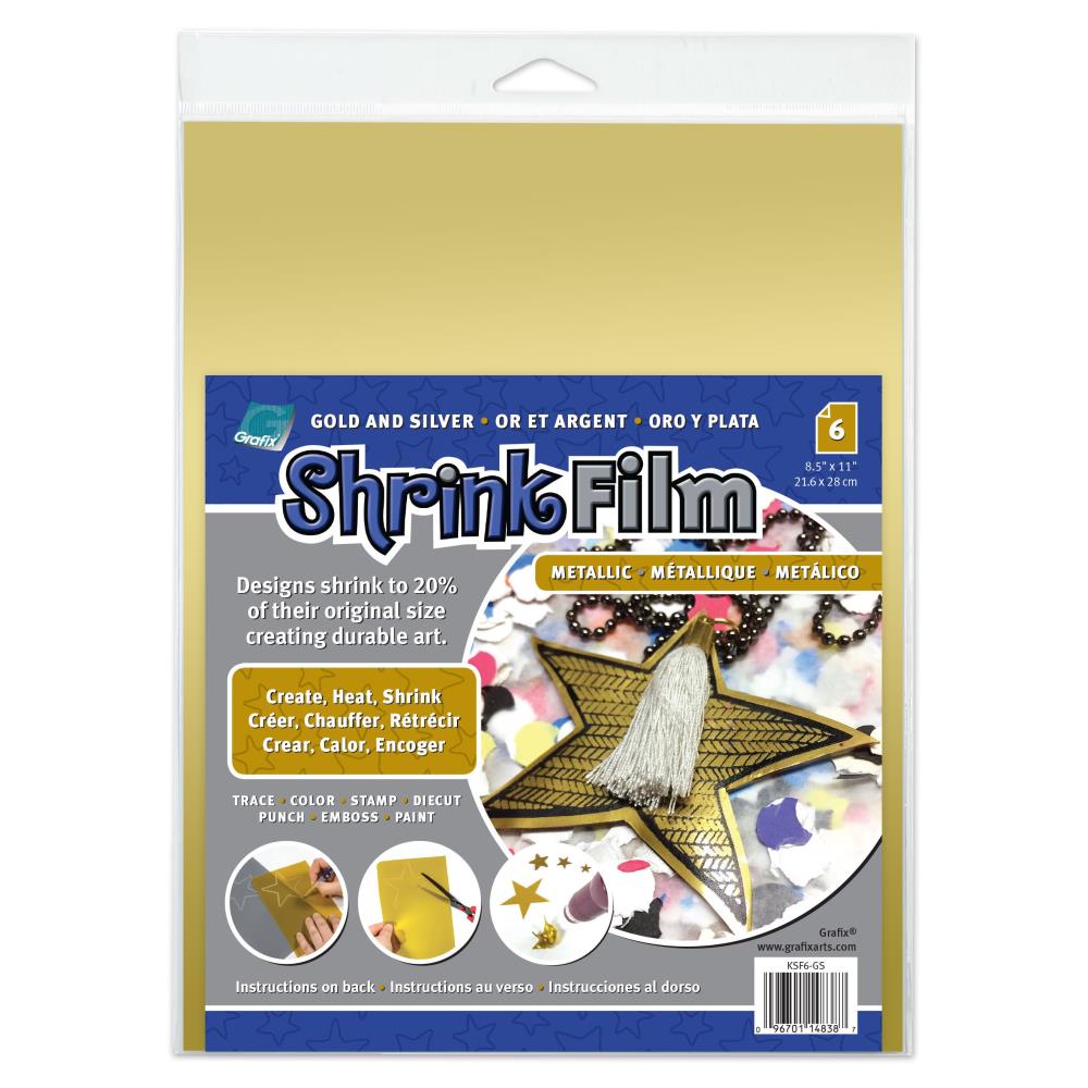Grafix Essential Shrink Film - Gold & Silver - 3 Each