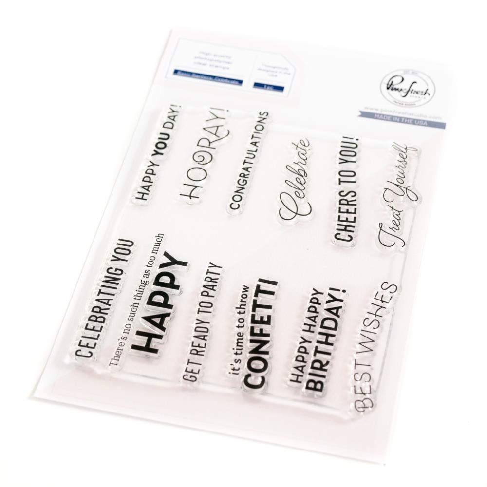 Pinkfresh Studio Clear Stamp Set - Basic Banners: Celebrate