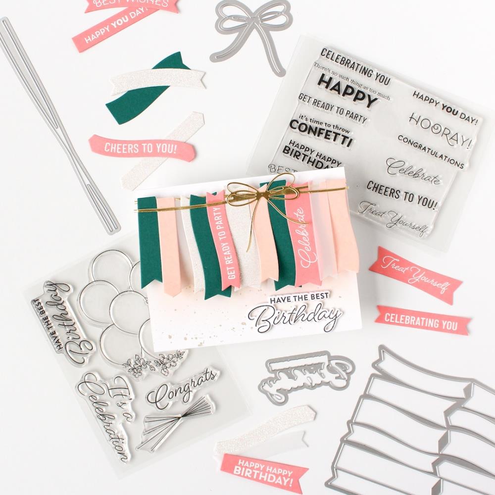 Pinkfresh Studio Die - Basic Banners: Celebrate