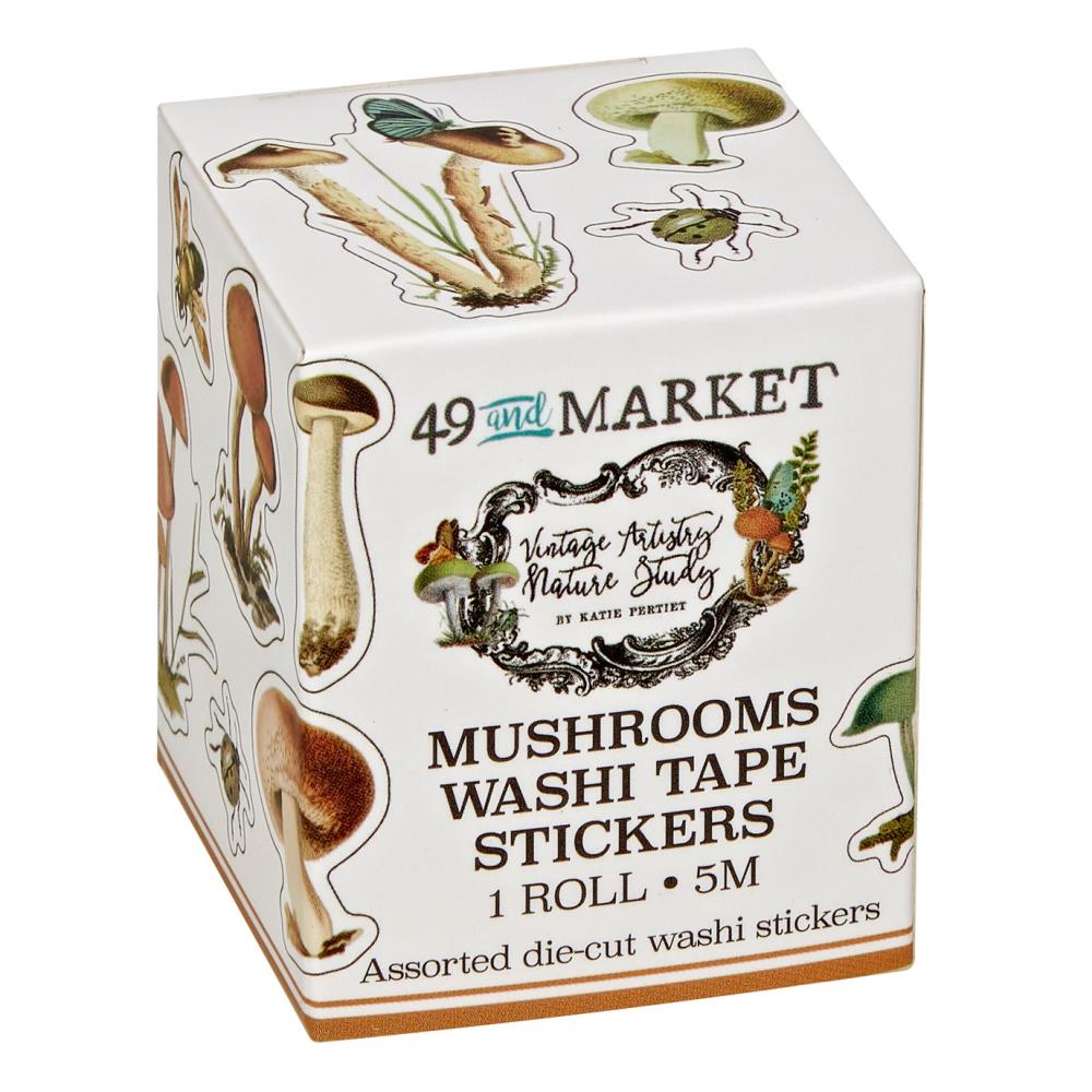 49 And Market Washi Sticker Roll - Nature Study Mushrooms