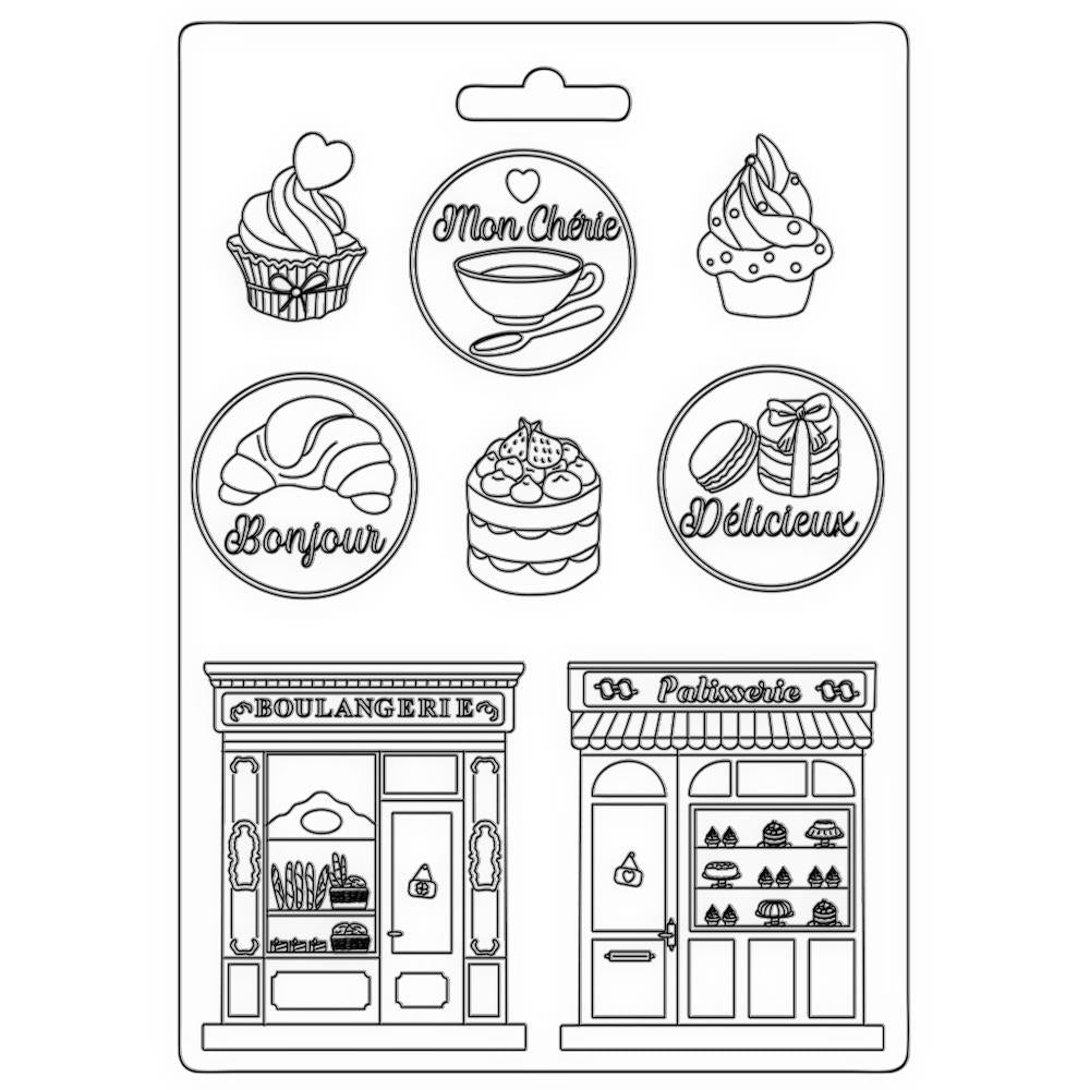 Stamperia Soft Maxi Mould A5 - Oh La La - Patisserie
