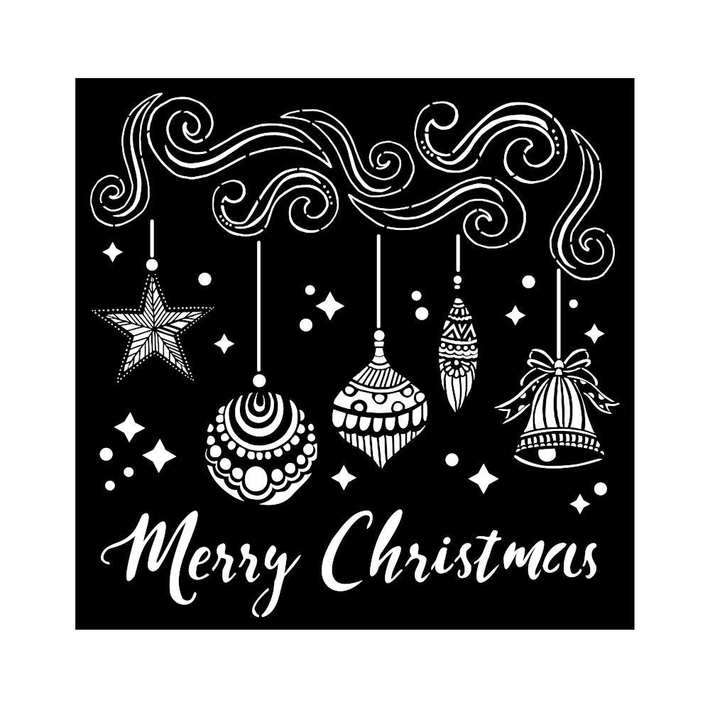 Stamperia Stencil - 18cm x 18cm Merry Christmas Bells