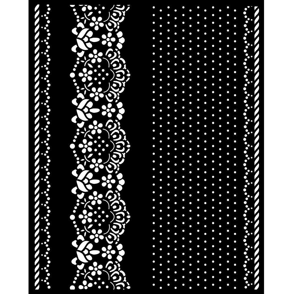 Stamperia Stencil 20cm x 25cm - Sunflower Art Borders And Lace