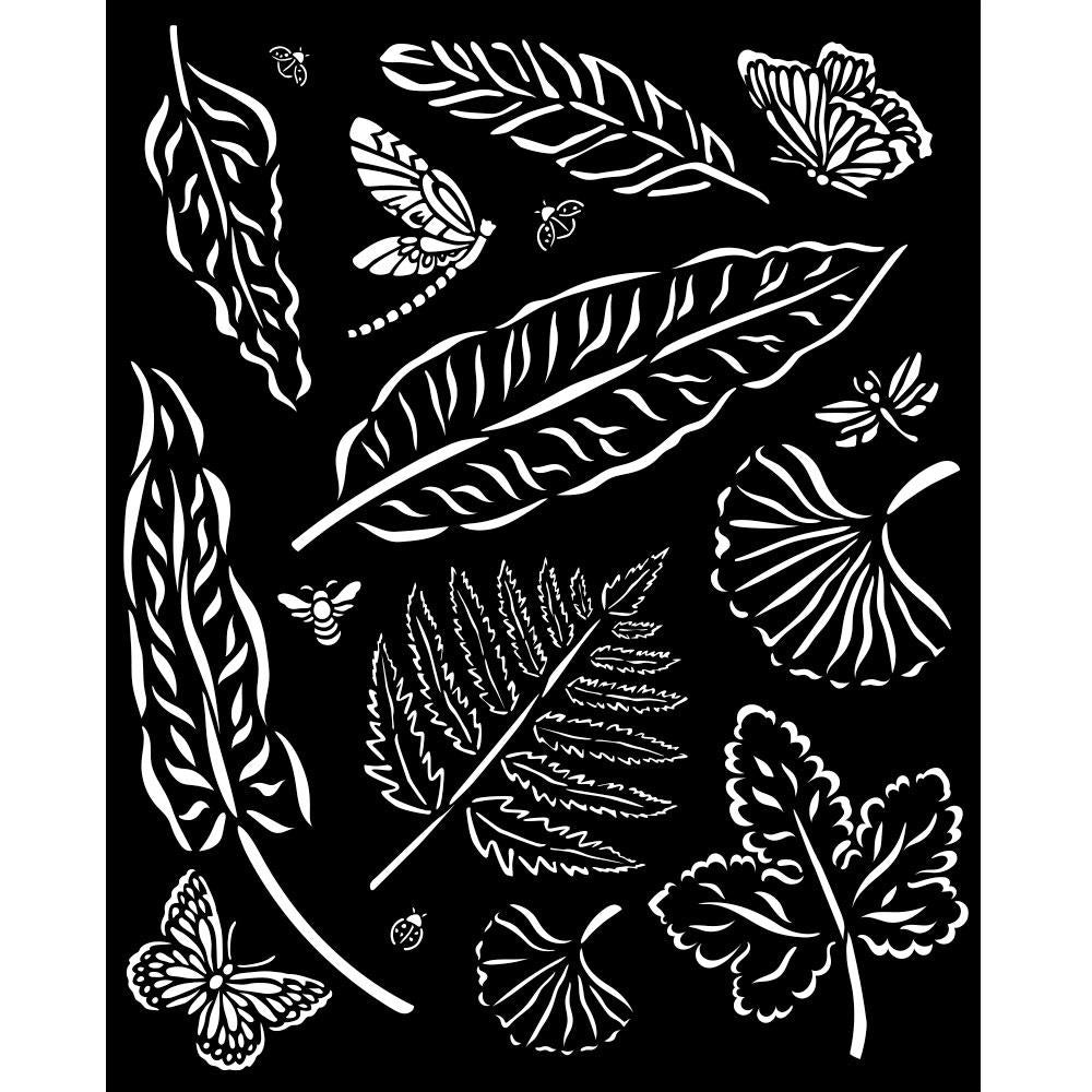Stamperia Stencil 20cm x 25cm - Sunflower Art Leaves