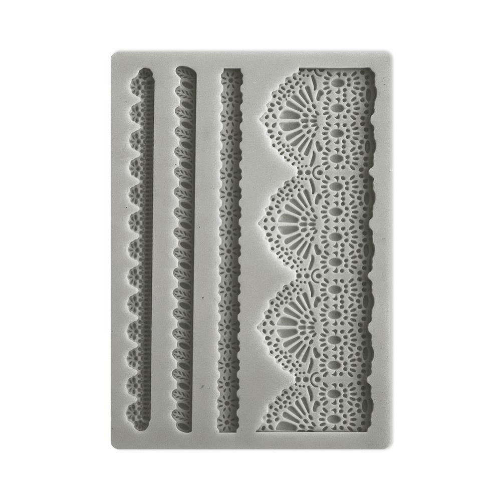 Stamperia Soft Maxi Mould A6 - Sunflower Art Laces And Borders