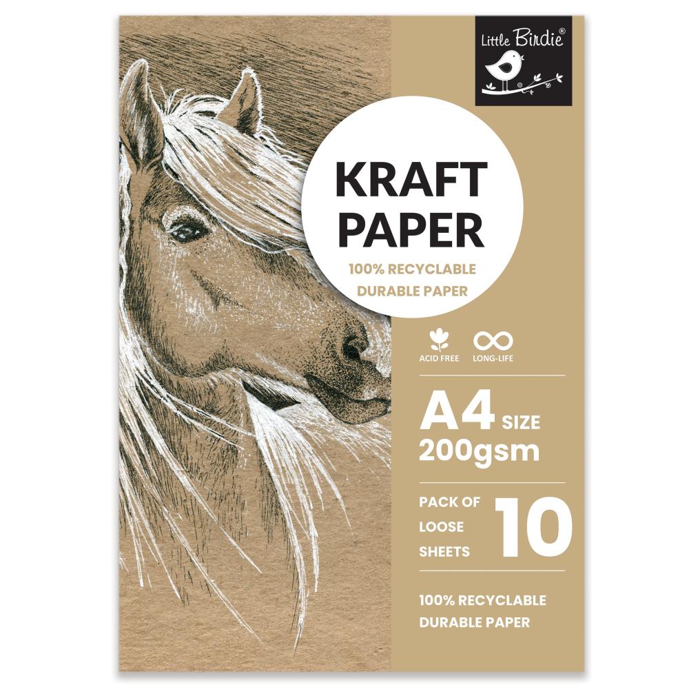 Little Birdie Kraft A4 Paper 200gsm 10pk