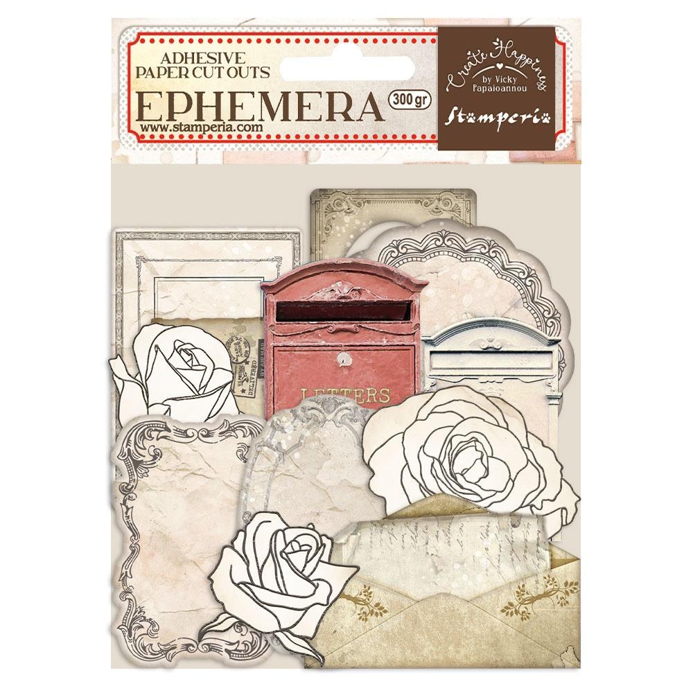 Stamperia Cardstock Ephemera Adhesive Paper Cut Outs - Christmas Letters
