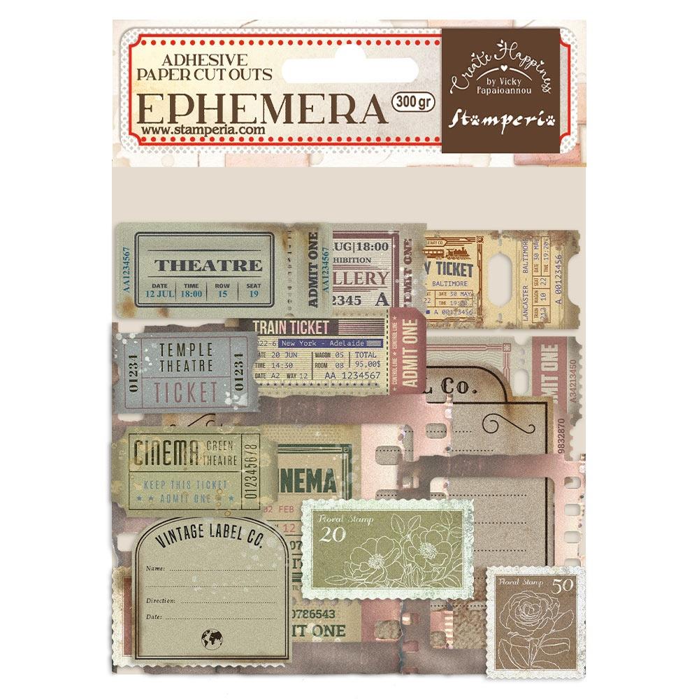 Stamperia Cardstock Ephemera Adhesive Paper Cut Outs - Christmas Tickets