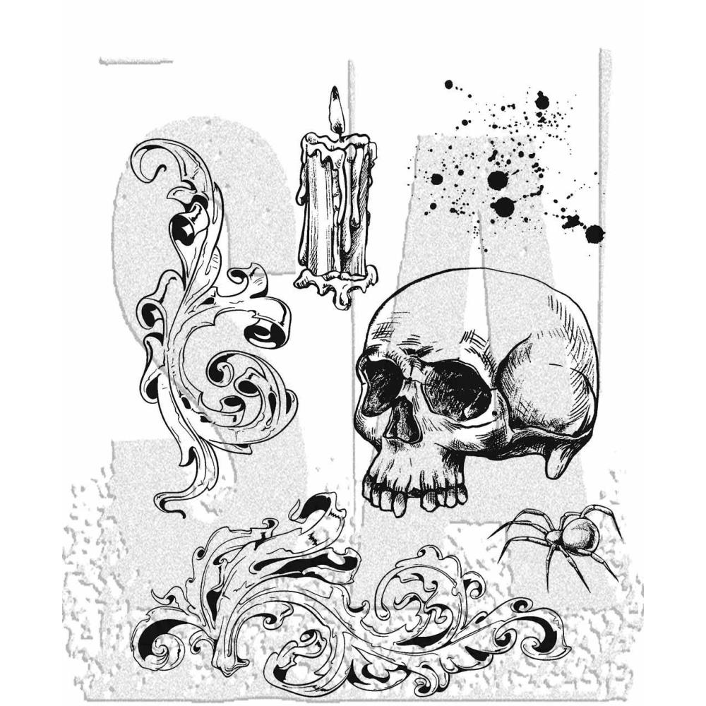 Tim Holtz Cling Rubber Stamp Set - Foreboding