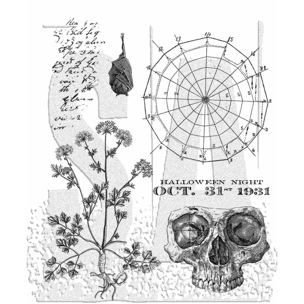 Tim Holtz Cling Rubber Stamp Set - Obscurity