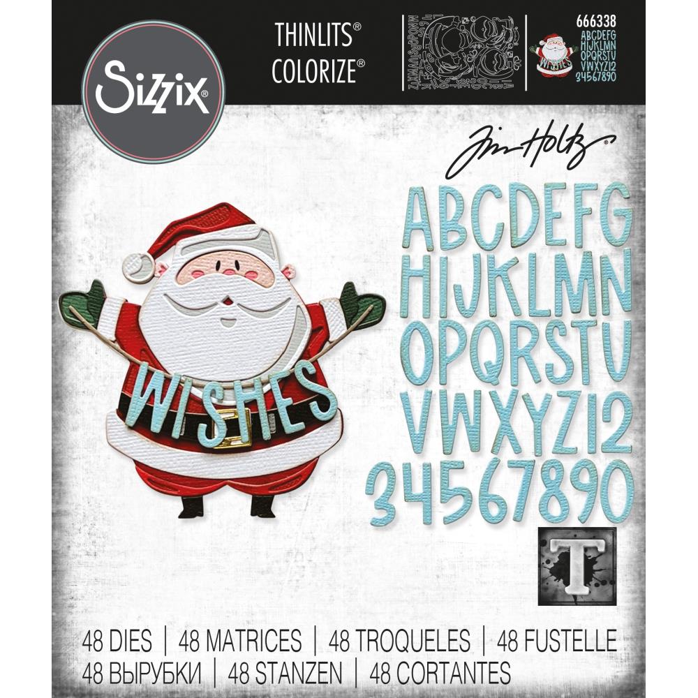 Sizzix Thinlits Dies By Tim Holtz - Santa Greetings Colorize