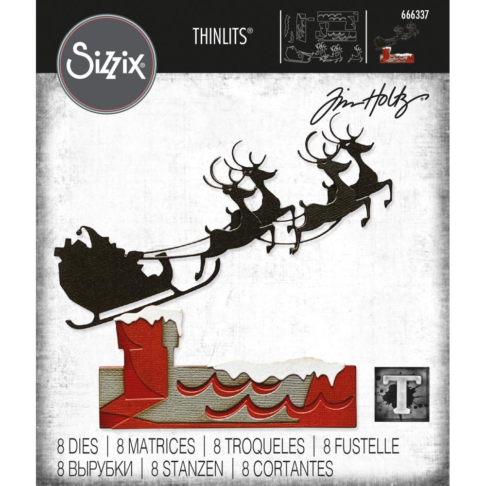 Sizzix Thinlits Dies By Tim Holtz - Reindeer Sleigh