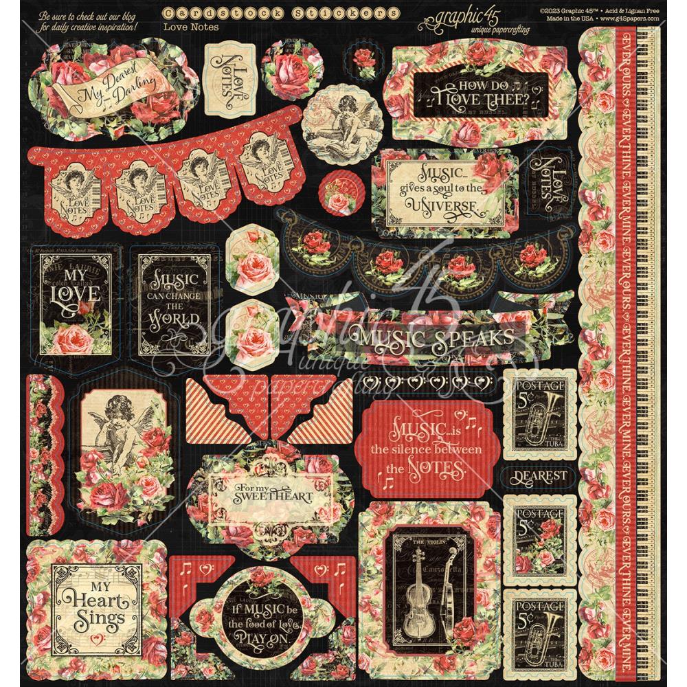 Graphic 45 Collector's Edition - 8x8 Paper Pack - Love Notes