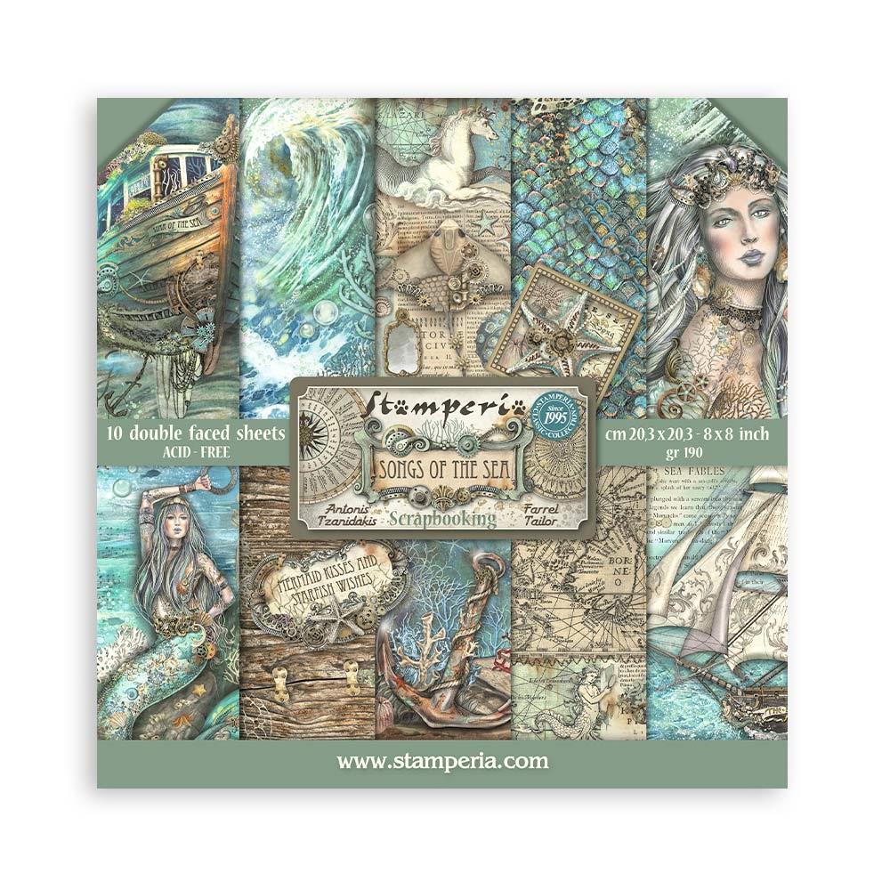 Stamperia Double-Sided Paper Pad 8x8 - Songs Of The Sea