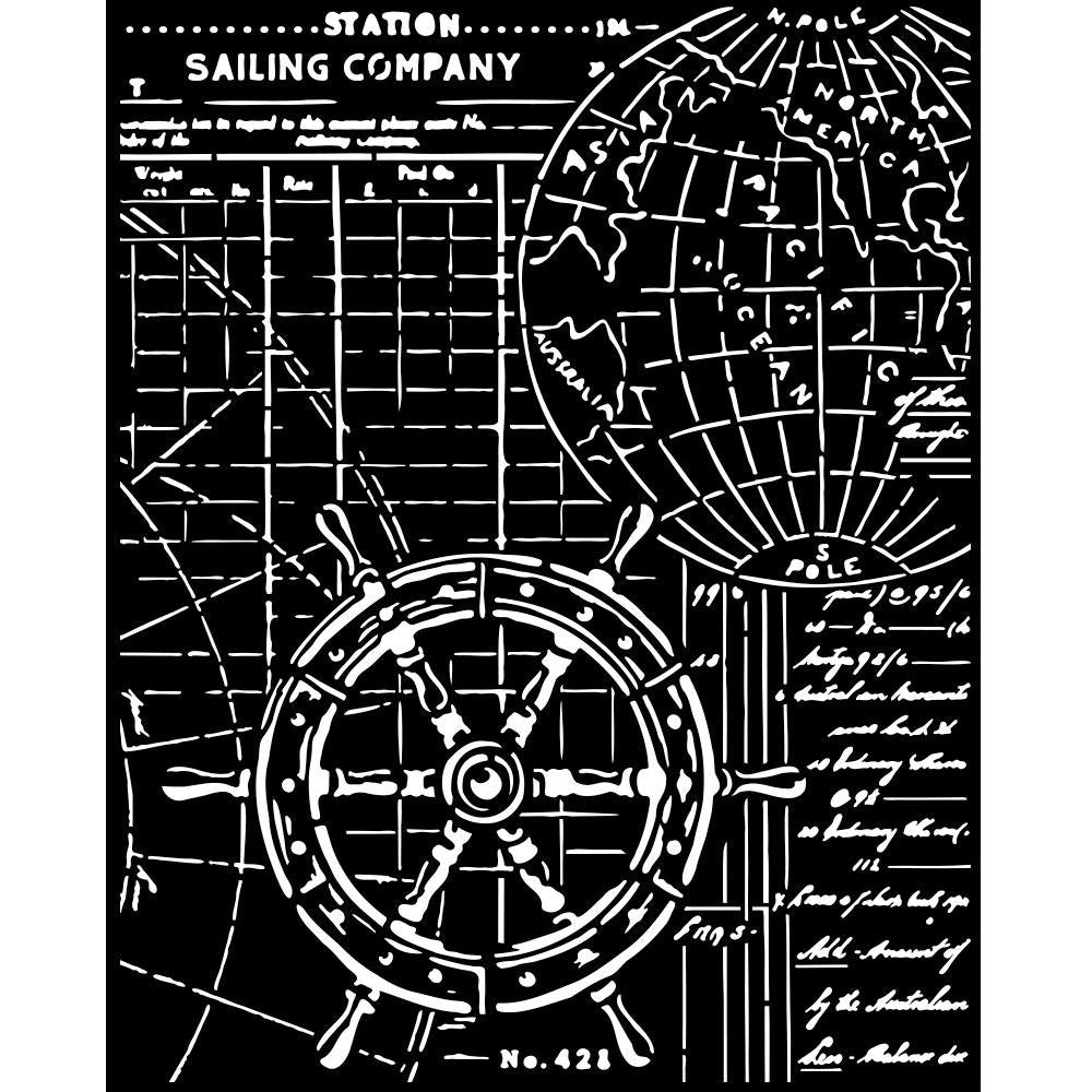 Stamperia Stencil 20cm x 25cm - Songs Of The Sea Rudder