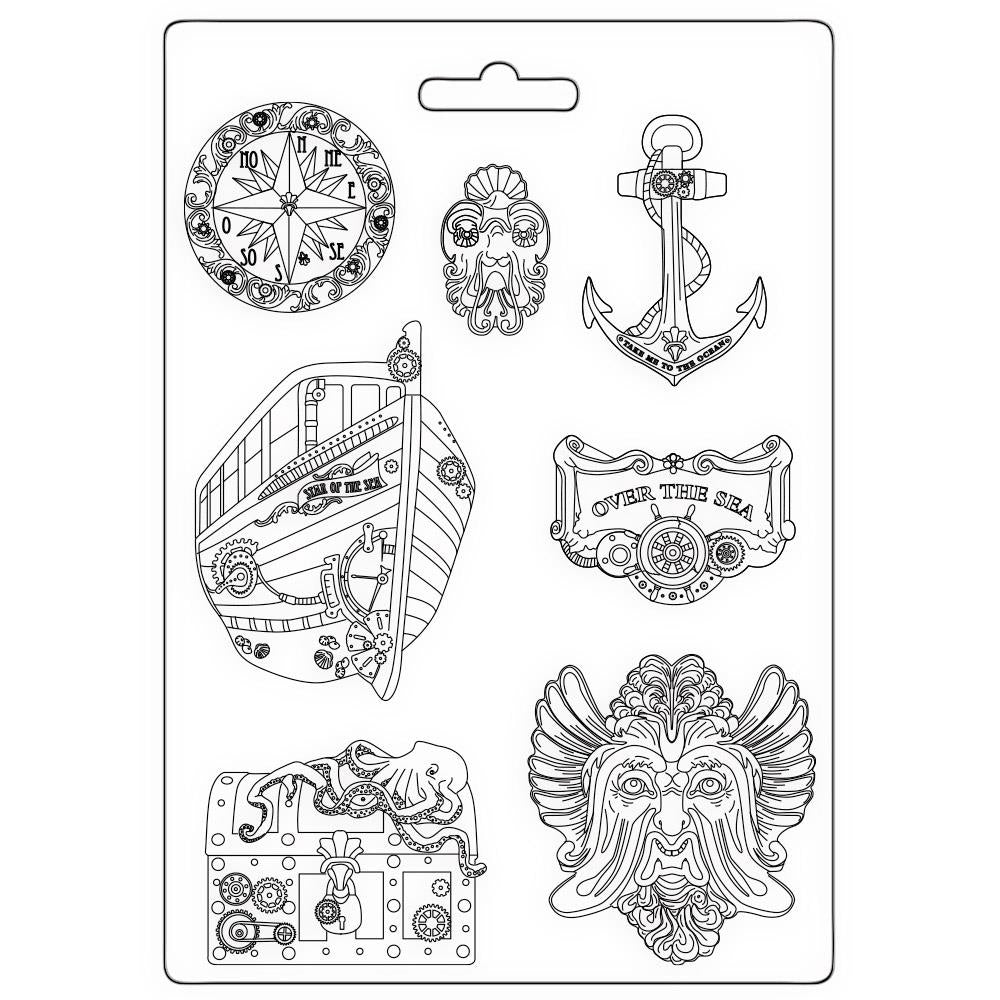 Stamperia Soft Maxi Mould A4 - Songs Of The Sea Over The Sea