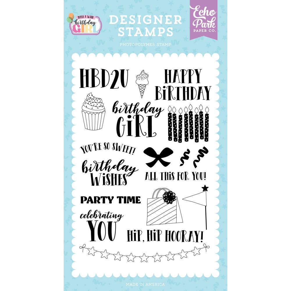 Echo Park Make A Wish Birthday Girl Stamps - All This For You