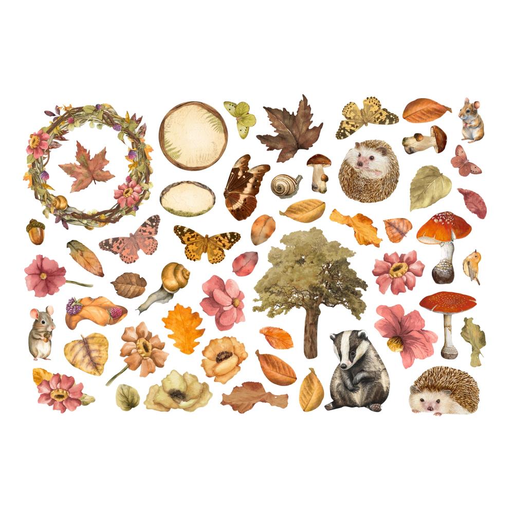 Stamperia Cardstock Ephemera Adhesive Paper Cut Outs - Woodland