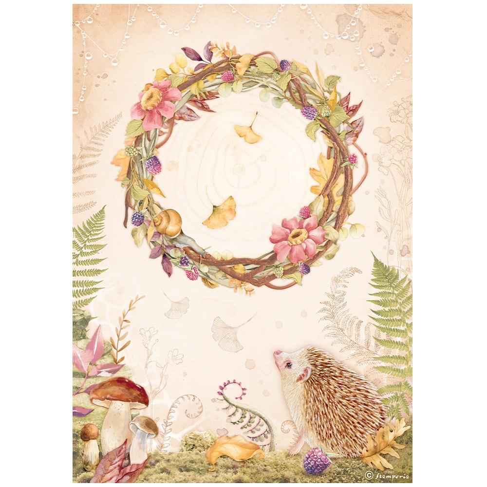 Stamperia Rice Paper Sheet A4 - Woodland Garland
