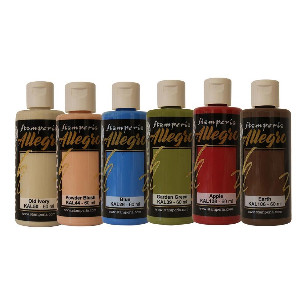 Stamperia Allegro Paint 60 ml Turquoise, Multicolore, 3.4cmX10cm, 6 unità
