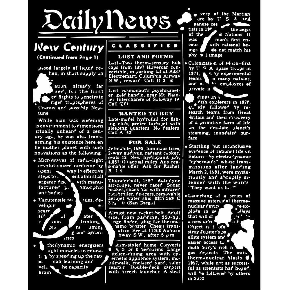 Stamperia Stencil 7.87X9.84 - Coffee And Chocolate Daily News