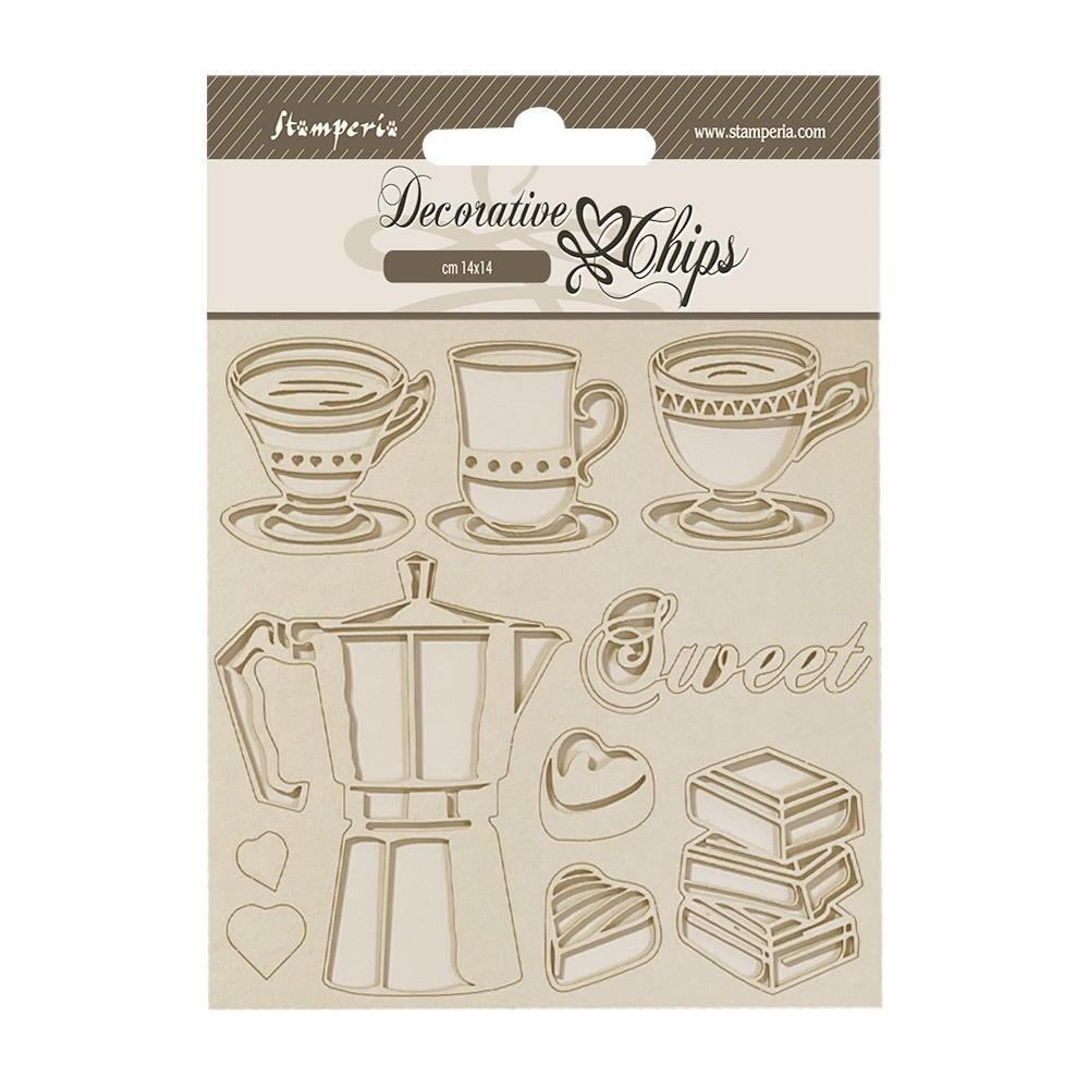 Stamperia Decorative Chips - Coffee And Chocolate Moka