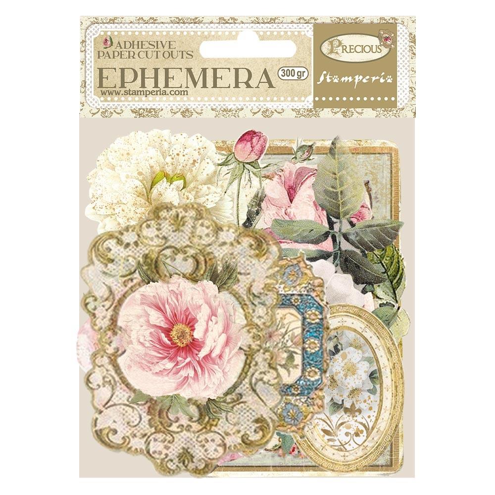 Stamperia Cardstock Ephemera Adhesive Paper Cut Outs - Precious