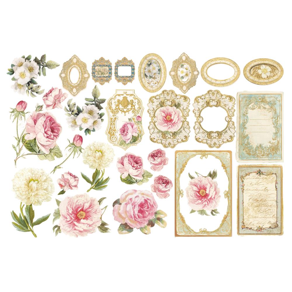 Stamperia Cardstock Ephemera Adhesive Paper Cut Outs - Precious