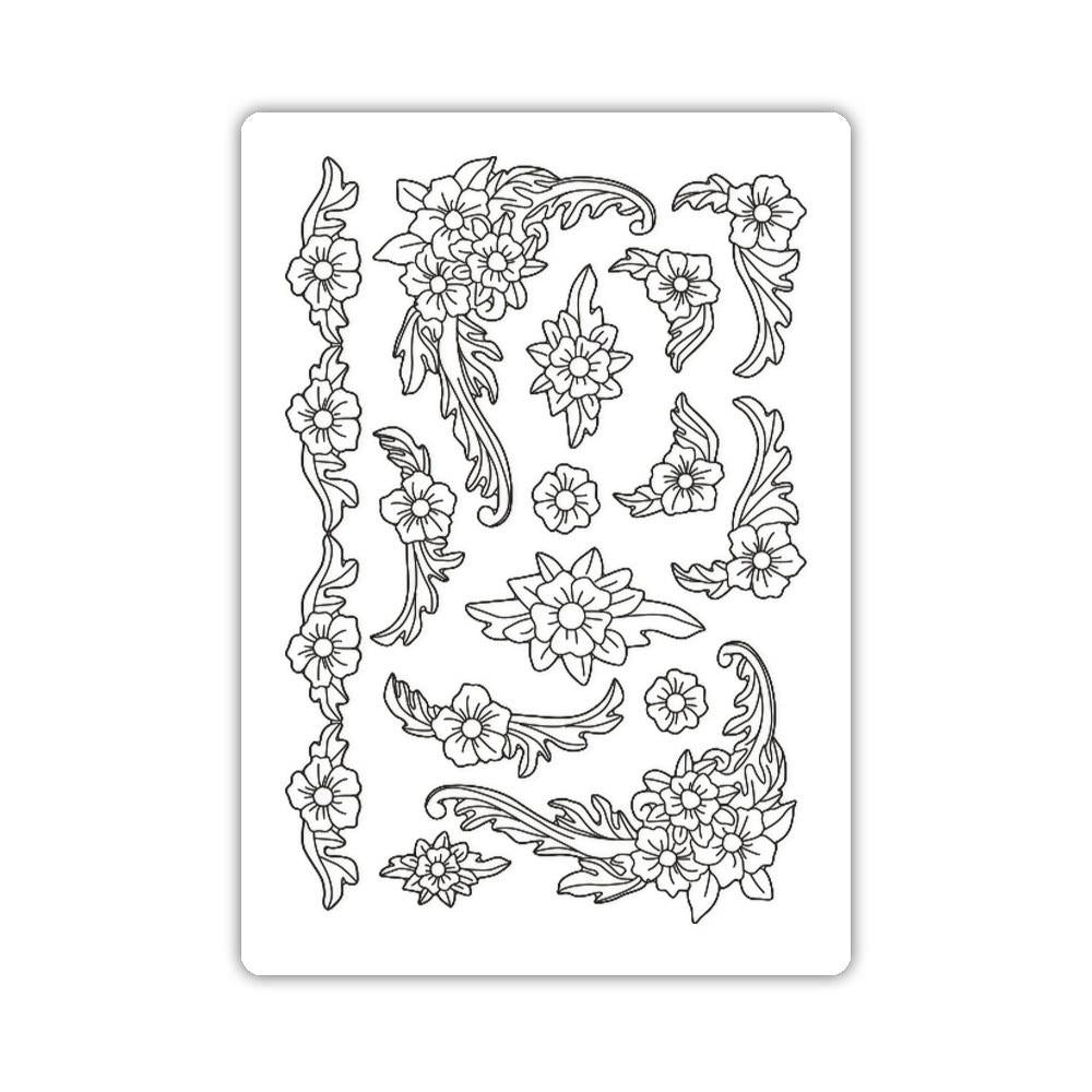 Stamperia Silicone Mould A5 - Precious Flower Corners