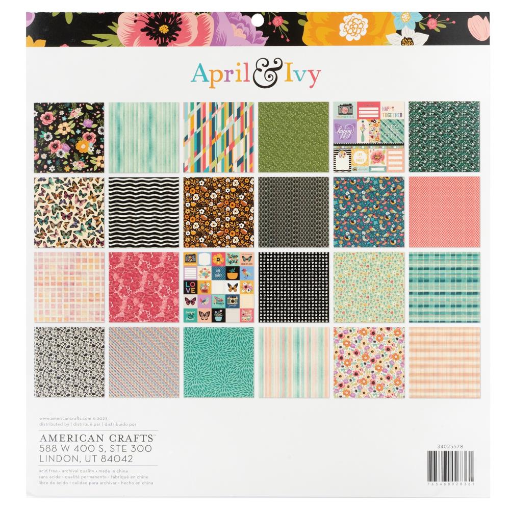 American Crafts Double-Sided Paper Pad 12X12 - April And Ivy