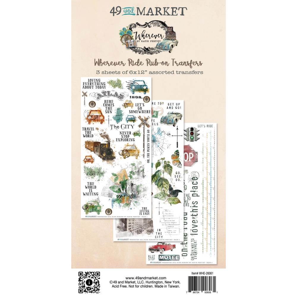 49 And Market Rub-On Transfer Set - Ride Wherever