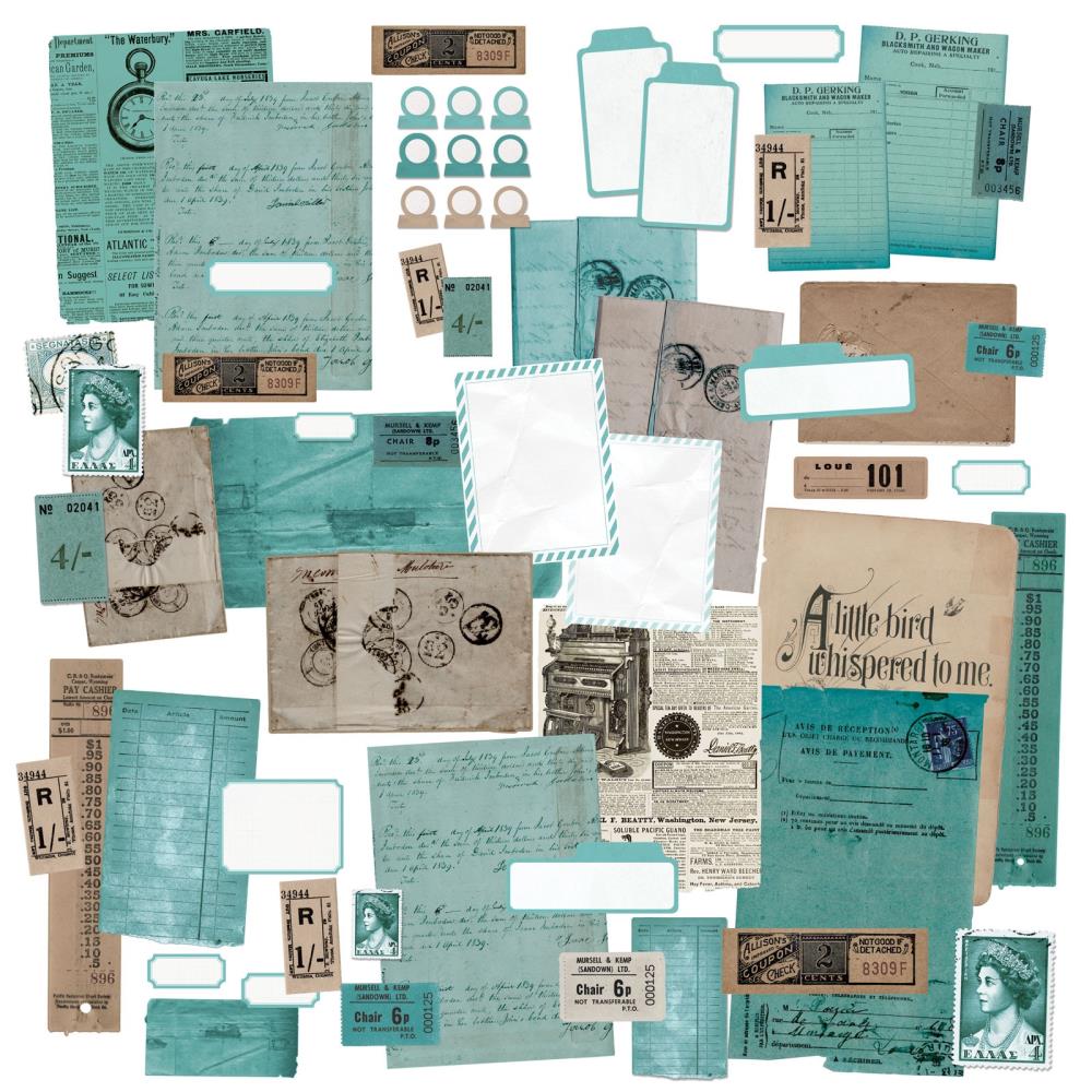 49 And Market Ephemera Stackers - Color Swatch: Teal