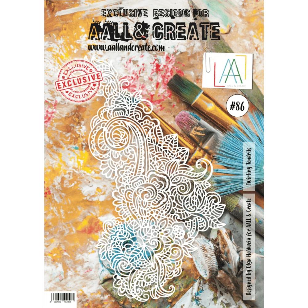 AALL And Create A4 Stencil - Twirling Tendrils