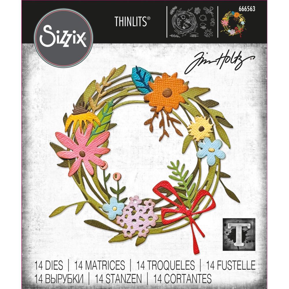 Sizzix Thinlits Dies By Tim Holtz - Vault Funny Floral Wreath