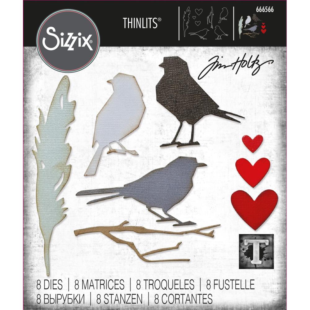 Sizzix Thinlits Dies By Tim Holtz - Vault Lovebirds