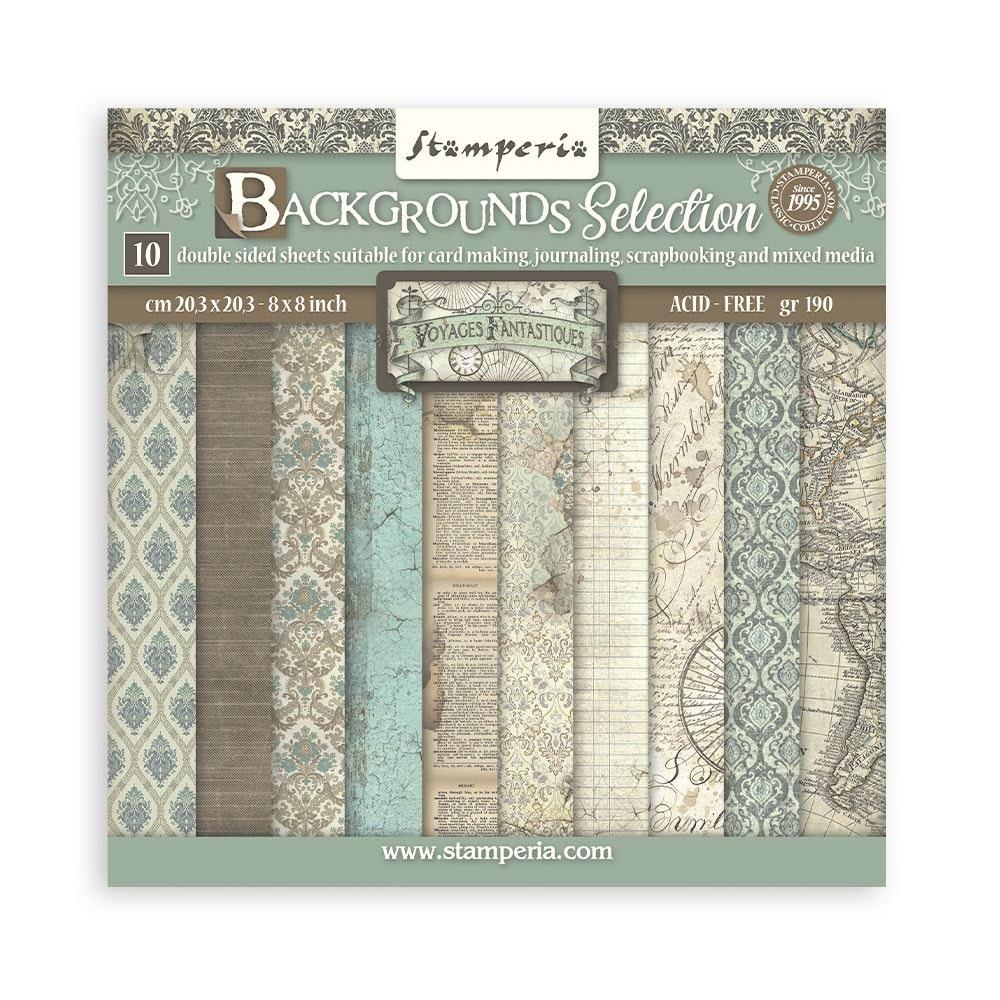 Stamperia Double-Sided Paper Pad 8x8 - Voyages Fantastiques