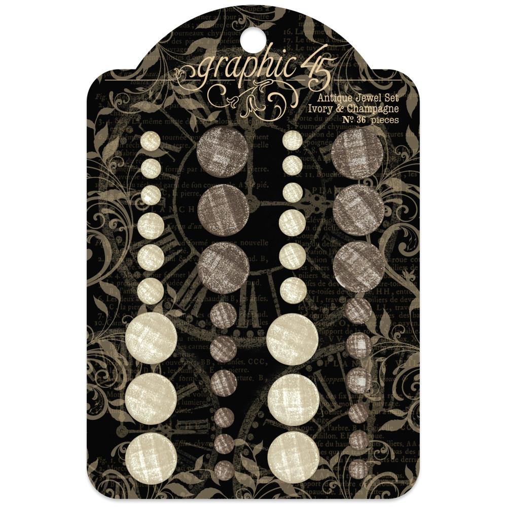 Graphic 45 Staples Jewel Set - Ivory and Champagne