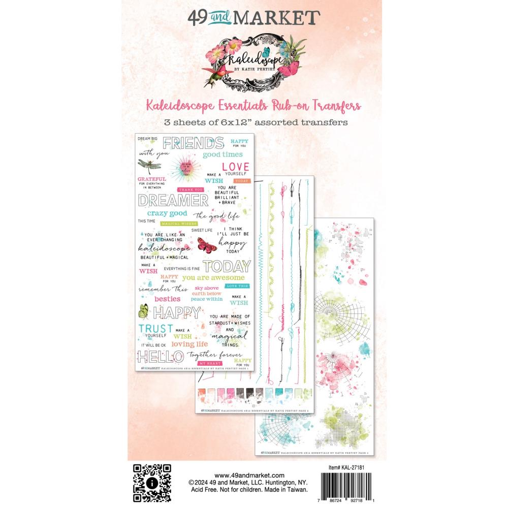49 And Market Rub-On Transfer Set - Essentials Kaleidoscope