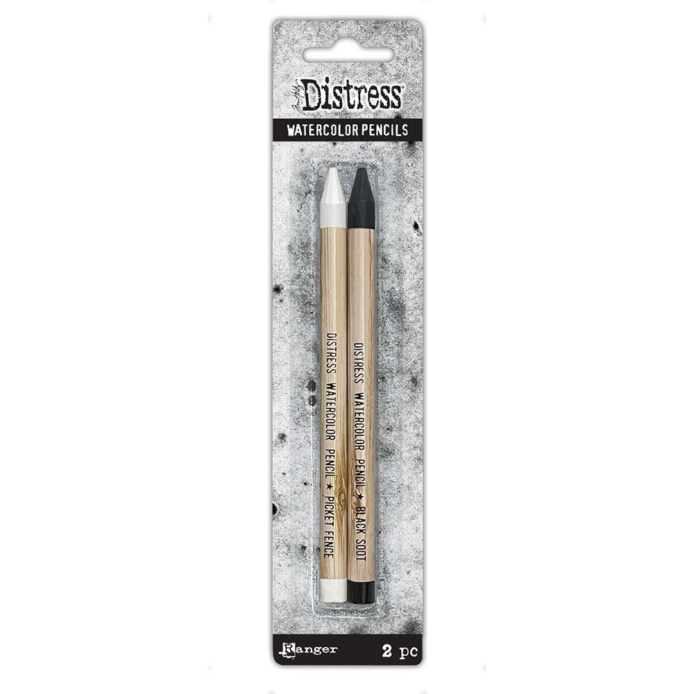 Tim Holtz Distress Watercolor Pencil - Picket Fence & Black Soot