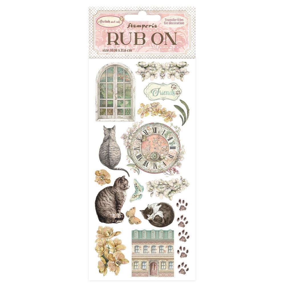 Stamperia Rub-On - Orchids And Cats